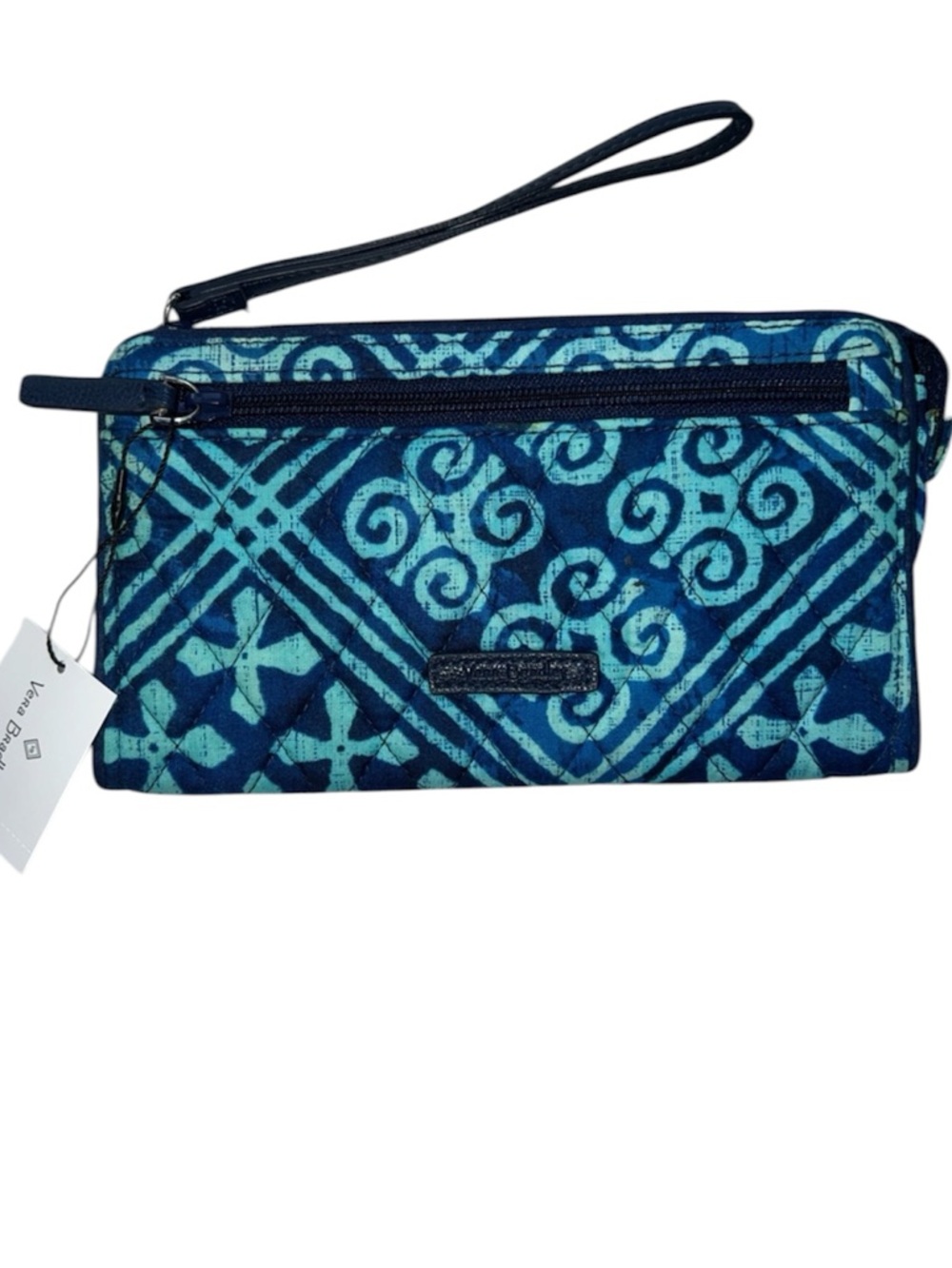 Vera Bradley Iconic RFID Front Zip Blue Print Wallet/Wristlet NWT
